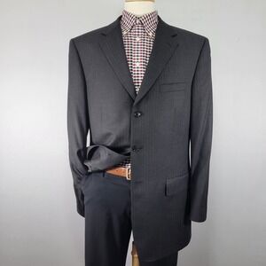 Pronto Uomo Couture Men's Sport Coat Blazer Three Button Charcoal BLK Wool 44XL